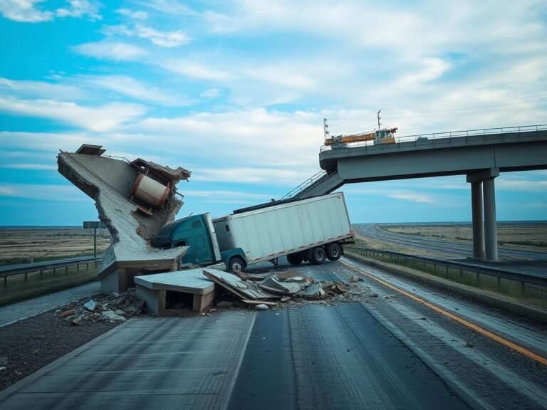 Flick International partial overpass collapse on Interstate 27 near Tulia, Texas