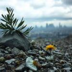 Flick International Olive branch symbolizing hope resting on a rocky landscape