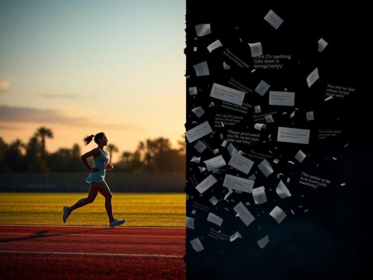 Flick International Split scene depicting transgender athlete in motion alongside abstract representation of political debate