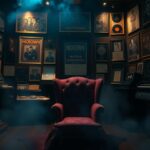 Flick International A dimly lit room filled with vintage Motown memorabilia, evoking nostalgia and unresolved tensions related to Smokey Robinson's past controversies.