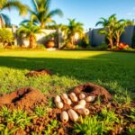 Flick International Backyard in Miami with 98 iguana eggs and burrows