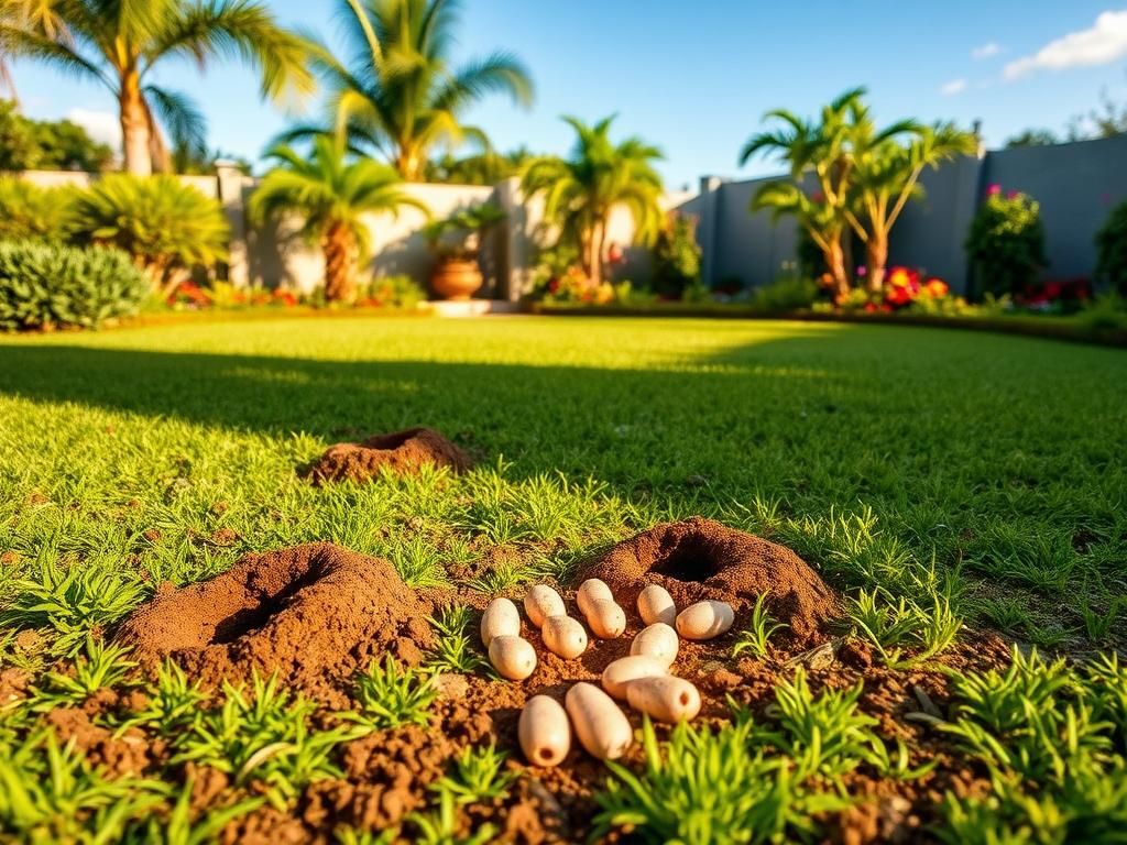 Flick International Backyard in Miami with 98 iguana eggs and burrows