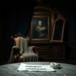Flick International A dimly lit regal room with an ornate wooden chair and a dusty royal cloak