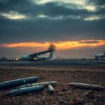 Flick International Aerial view of missile debris after Houthi strike near Israeli airport