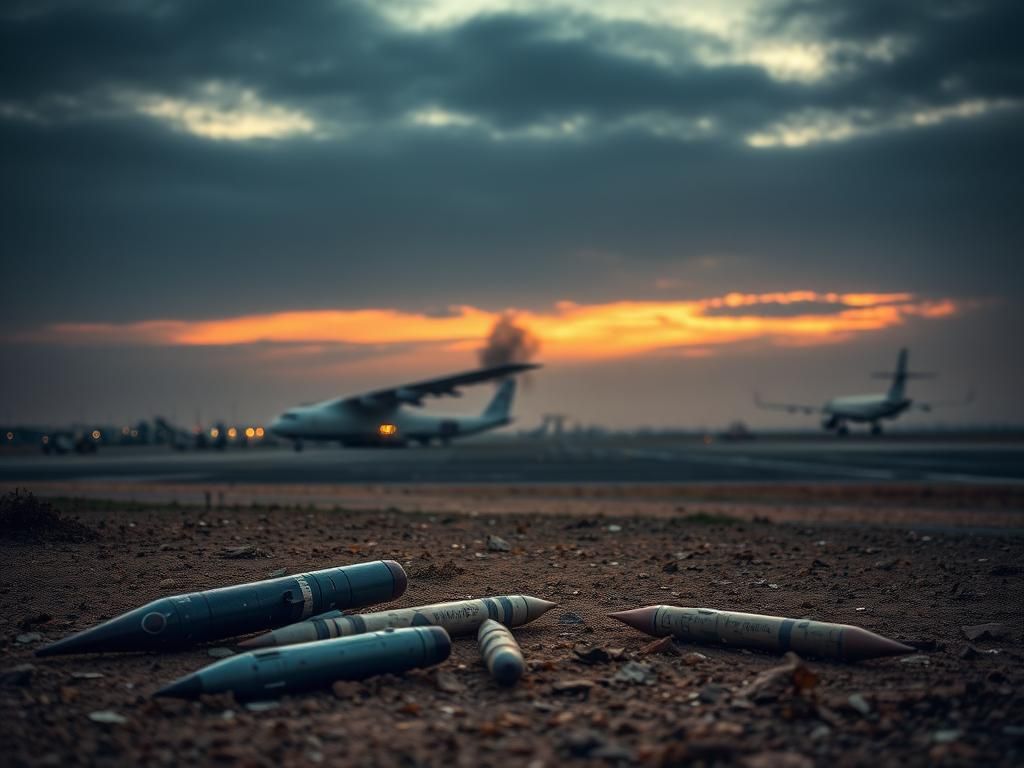 Flick International Aerial view of missile debris after Houthi strike near Israeli airport