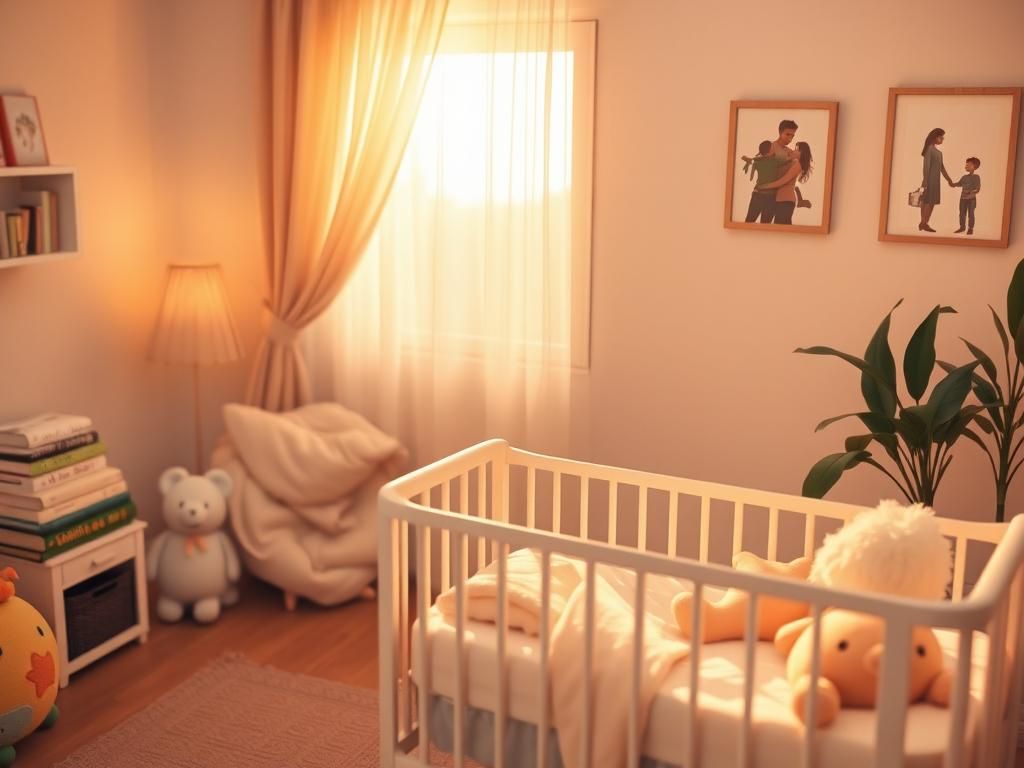 Flick International Cozy nursery with crib and children's books symbolizing new beginnings