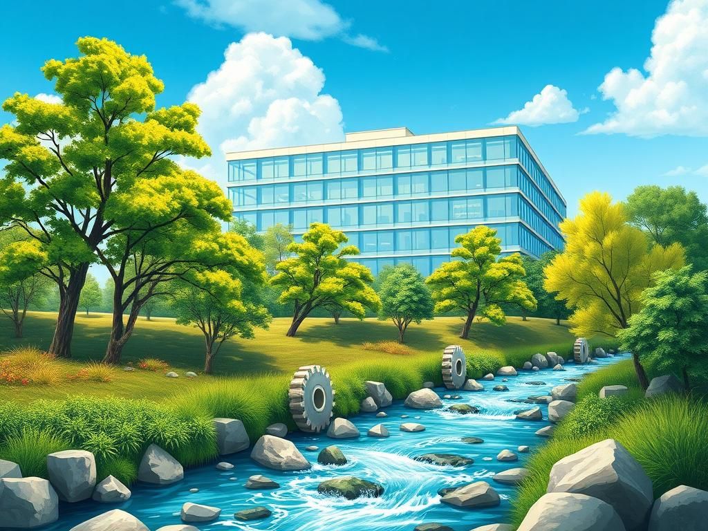 Flick International A detailed visual of the EPA headquarters in Washington, D.C. with modern architecture and green elements