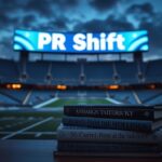 Flick International Empty football stadium at dusk with North Carolina Tar Heels banner and blurred digital screen