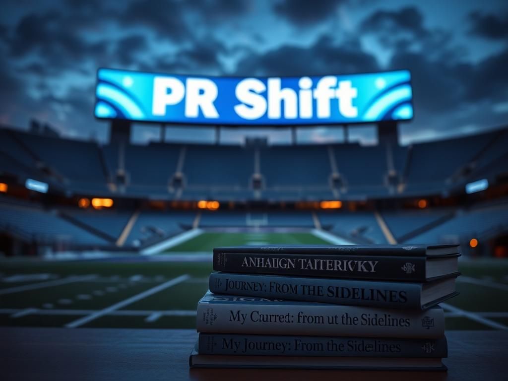 Flick International Empty football stadium at dusk with North Carolina Tar Heels banner and blurred digital screen