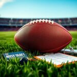 Flick International Close-up view of a football on green grass field symbolizing NFL draft anticipation