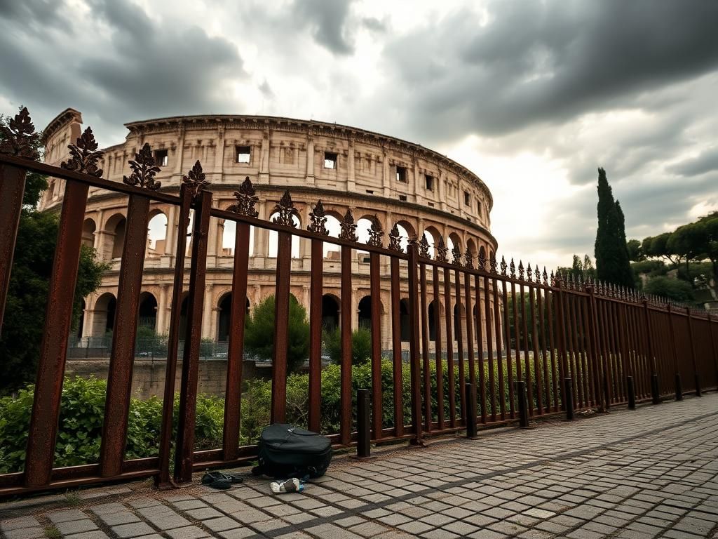 Flick International American tourist encounters accident at Rome's Colosseum fence