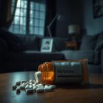 Flick International Somber living room scene highlighting the dangers of opioid use