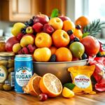 Flick International A close-up of a vibrant bowl of fruits contrasted with processed foods on a wooden table