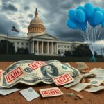 Flick International Depiction of government waste with a crumpled dollar bill and audit reports