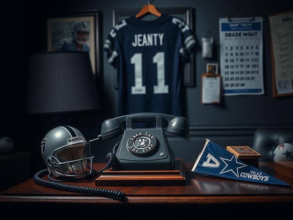 Flick International Vintage telephone on a wooden desk symbolizing prank call during NFL Draft night