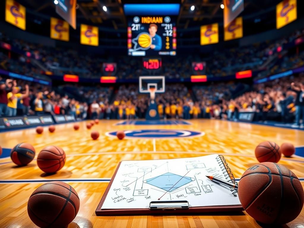 Flick International Dynamic basketball scene showcasing Indiana Pacers victory over Cleveland Cavaliers