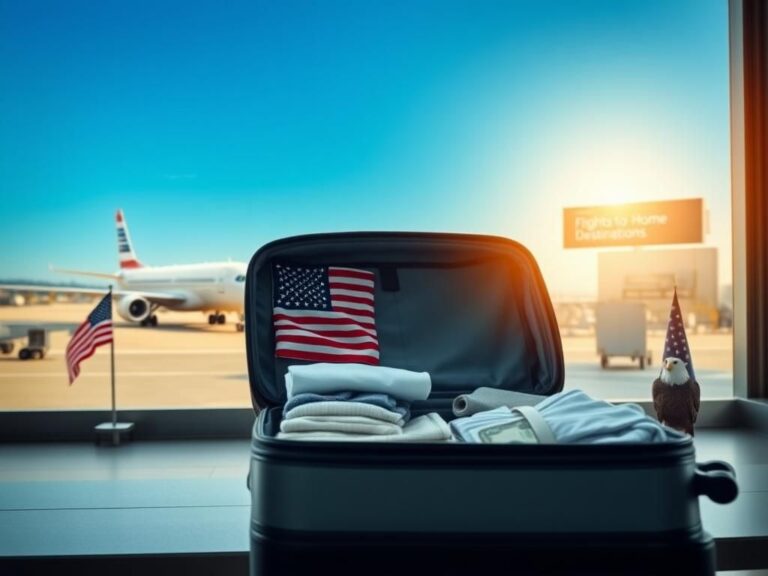 Flick International A serene airport scene with a lone commercial airplane and an open suitcase revealing cash and clothes.
