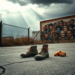 Flick International Abandoned work boots and a child's toy symbolize the impact of deportation on families.