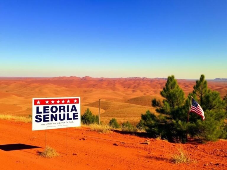 Flick International Scenic view of Georgia landscape with empty campaign sign post