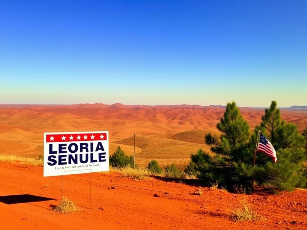 Flick International Scenic view of Georgia landscape with empty campaign sign post