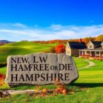 Flick International Serene New Hampshire landscape with autumn foliage and granite stone
