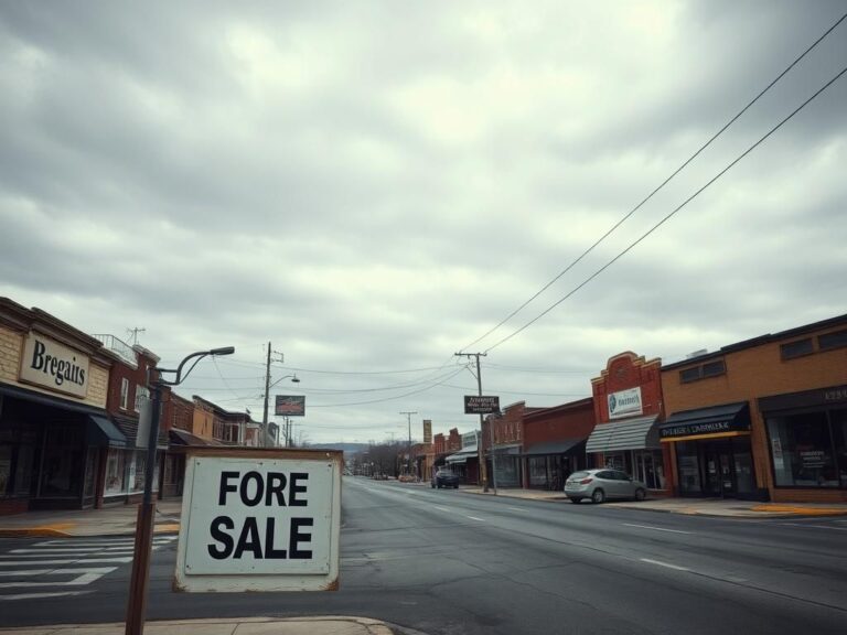 Flick International Desolate commercial area in a St. Louis suburb with a weathered 'For Sale' sign