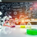 Flick International Serene laboratory scene featuring advanced scientific equipment and CRISPR technology