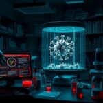 Flick International Dimly lit laboratory showcasing scientific equipment related to gain-of-function research