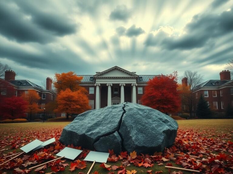 Flick International Iconic Harvard University campus with distinct architecture and fall foliage