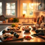 Flick International Cozy kitchen scene showcasing cooking ingredients and a warm atmosphere