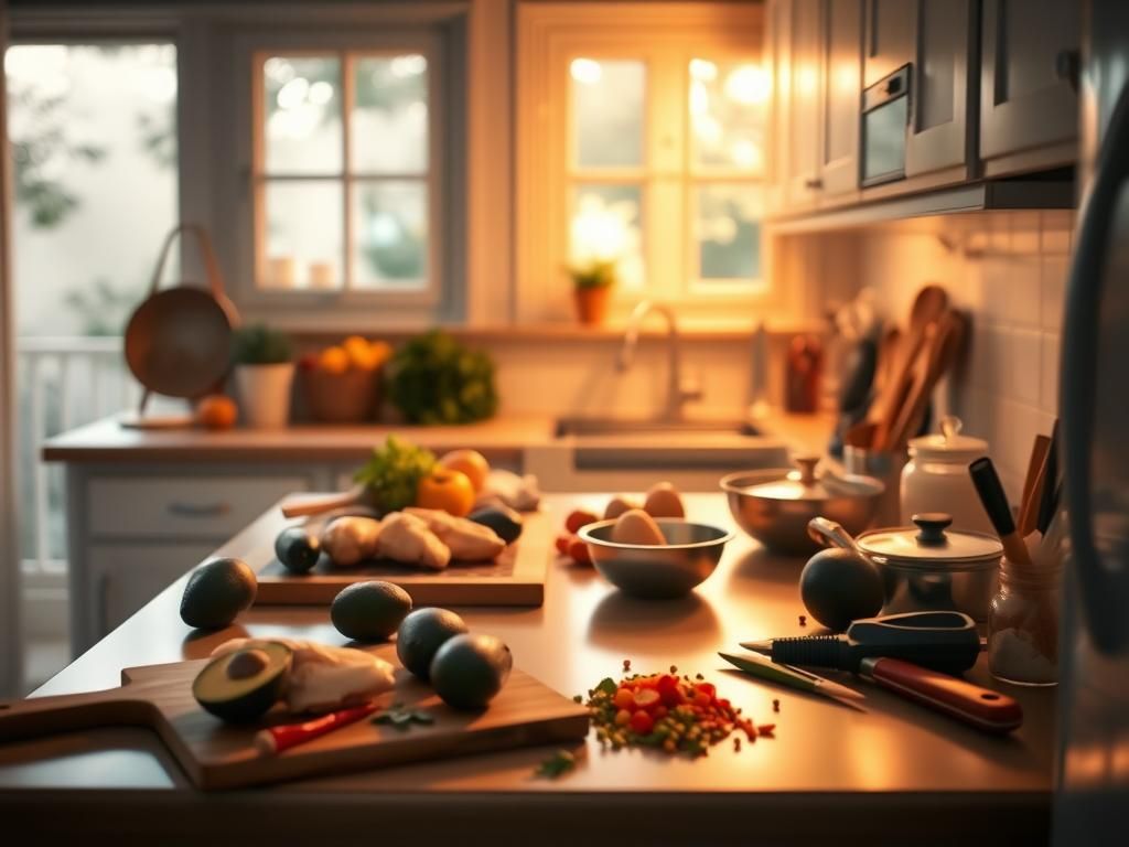 Flick International Cozy kitchen scene showcasing cooking ingredients and a warm atmosphere