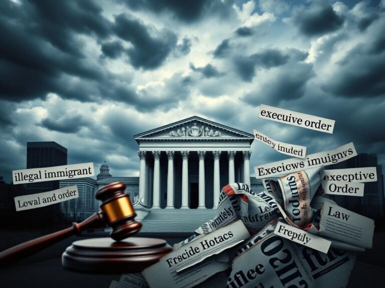 Flick International Dramatic collage illustrating political tension and legal struggles in a cityscape backdrop