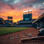 Flick International Intense baseball scene with scattered items in an empty dugout
