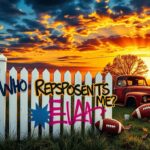 Flick International Colorful collage symbolizing racial identity and absurdity in America featuring a white picket fence and graffiti