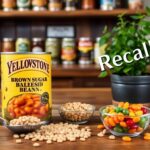 Flick International Rustic kitchen with open can of Yellowstone Brown Sugar Molasses Baked Beans and scattered dry soybeans