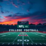 Flick International Dramatic twilight image of an empty football stadium with a digital scoreboard.