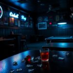 Flick International Dimly lit bar interior showing chaos after a deadly fight