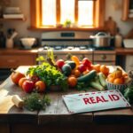 Flick International A serene, inviting kitchen scene with fresh vegetables and a REAL ID postal envelope