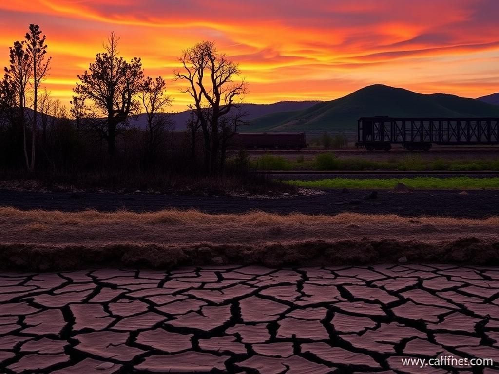 Flick International Scorched forest area in Southern California at sunset