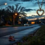 Flick International Abandoned colorful child's shoes on a solemn Texas street at dusk