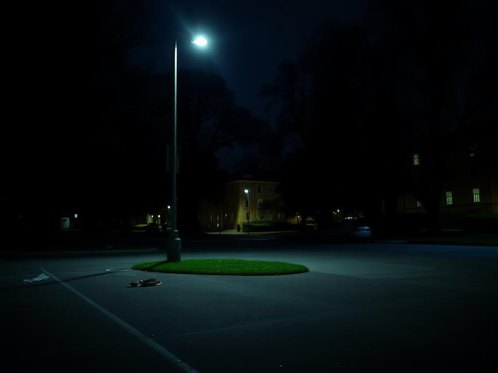 Flick International Dark atmospheric scene of UC Berkeley campus showing west parking lot