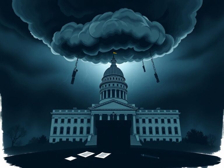 Flick International Dark storm clouds over Pennsylvania State Capitol representing political uncertainty