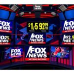Flick International A dynamic newsroom with multiple screens showcasing Fox News Channel's ratings and political event graphics