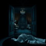 Flick International somber interior of a luxurious mansion reflecting themes of tension and unease