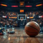 Flick International A tense basketball court scene post-playoff game with a scuffed basketball