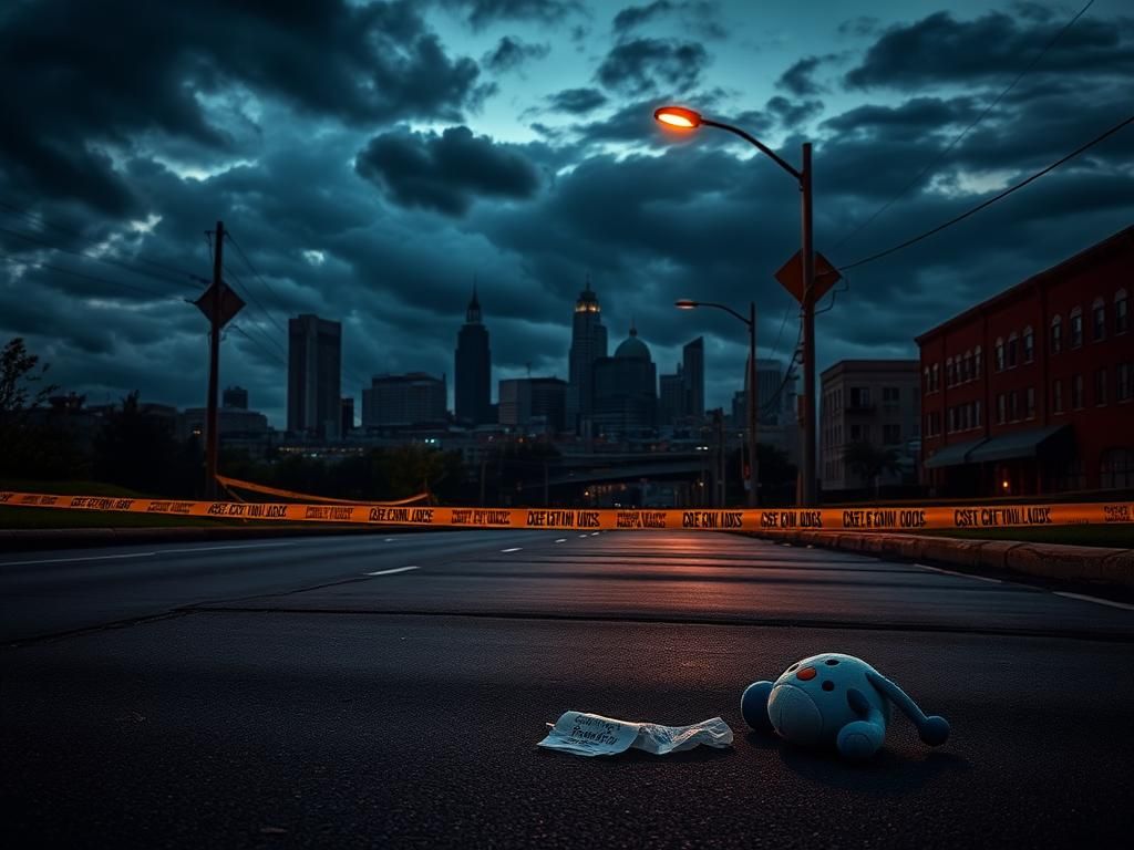 Flick International somber urban landscape at dusk in Nashville, illustrating feelings of uncertainty and fear