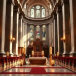 Flick International Interior view of St. Peter’s Basilica during the final Mass for conclave