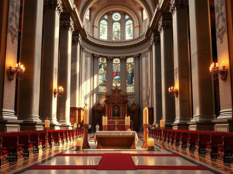 Flick International Interior view of St. Peter’s Basilica during the final Mass for conclave