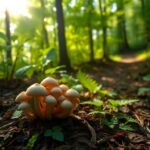 Flick International Clusters of magic mushrooms in a serene forest setting