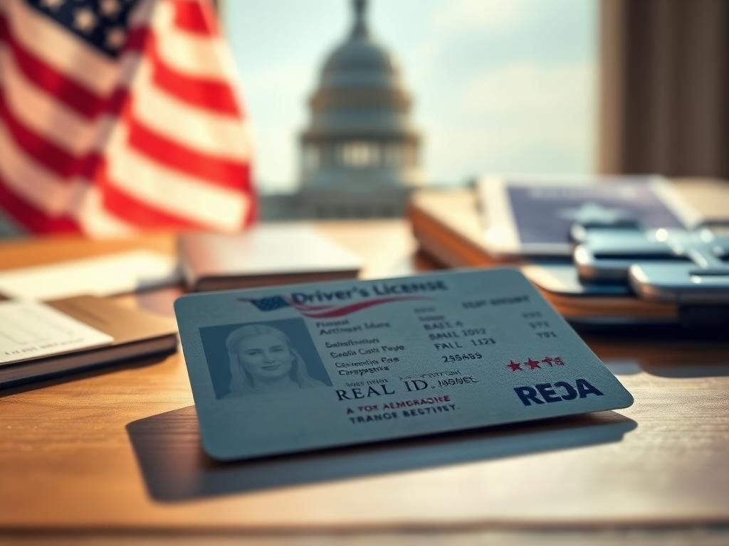 Flick International Close-up view of a modern driver's license featuring the REAL ID star symbol